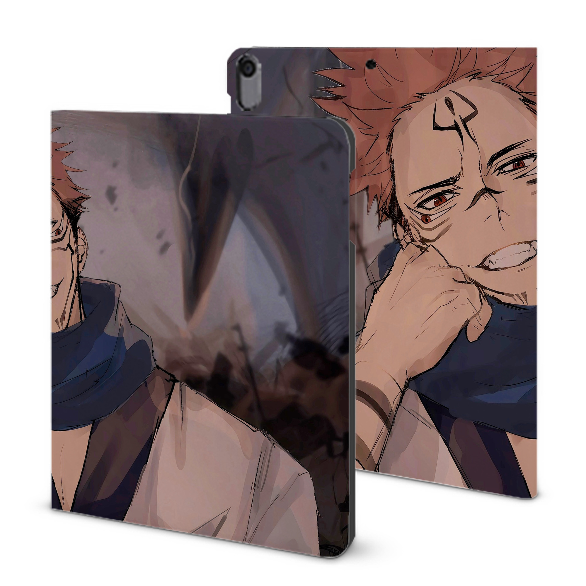 （画像用） 呪術廻戦 Jujutsu Kaisen IPad ケース ブック型 PUレザー TPU 耐衝撃 軽量 薄型 ペン収納なし 全面保護 IPad 各モデル対応